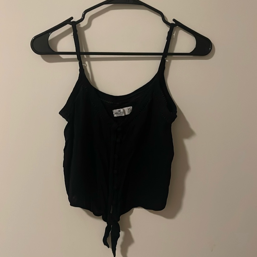 black tie front cami